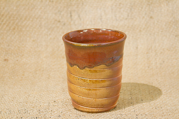 Q Paul Laverty_Small Vase cup red brown 19oz, 5 x 4.5, $25